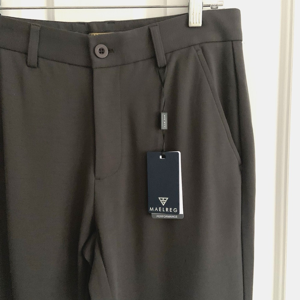 NWT Maelreg ProFlex Pants Men's 30x30 Dark Gray Casual Golf Stretch Chino